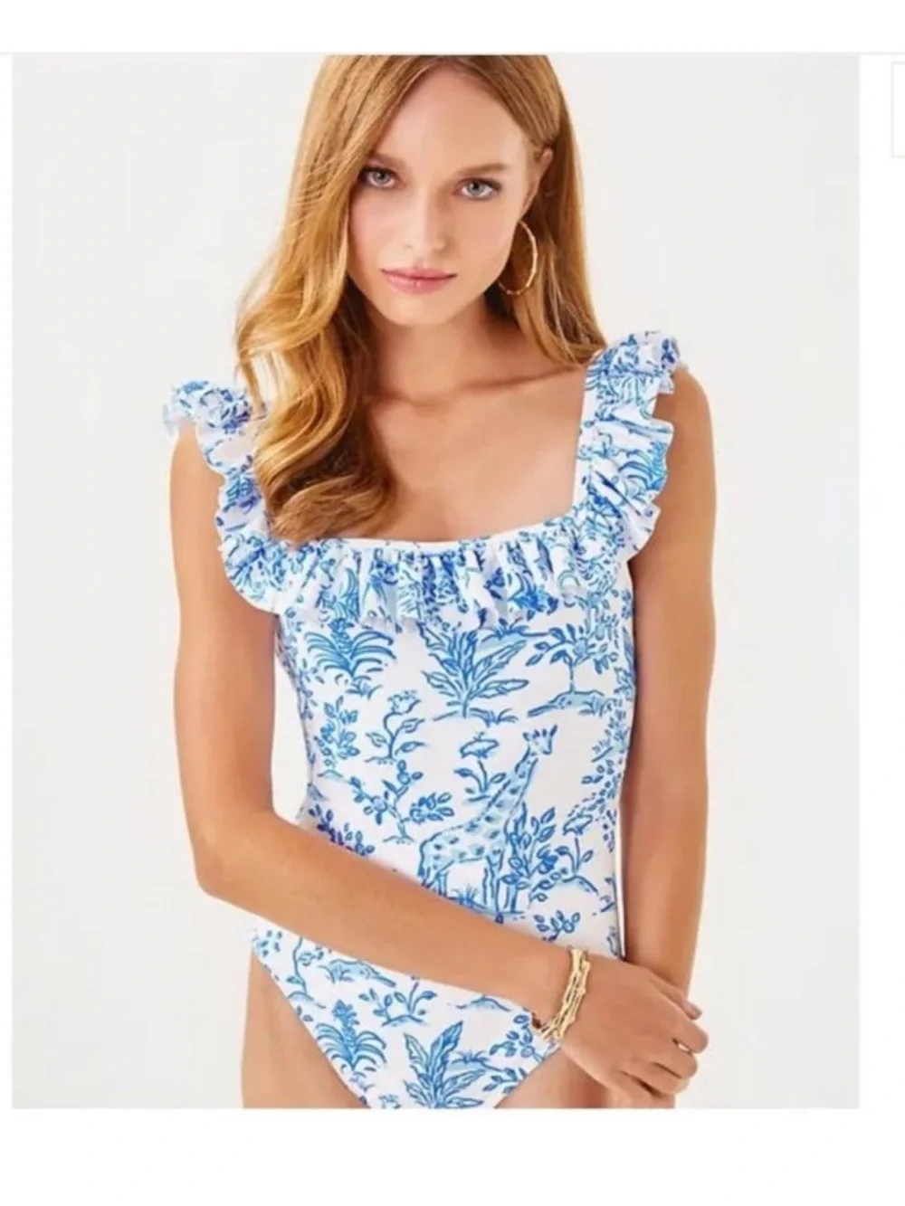 NWT Lilly Pulitzer Aemma Ruffled Floral One-Piece Swimsuit - Picture 4 of 5